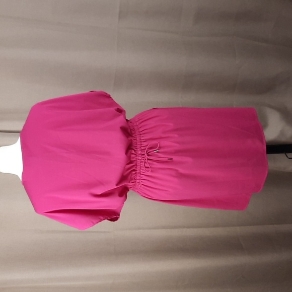 FIG pink Diani travel dress, dolman short sleeve, above the knee, size XS, NWT - Picture 9 of 12